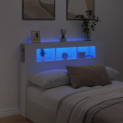 LED Headboard White 140x18,5x103,5 cm Engineered Wood
