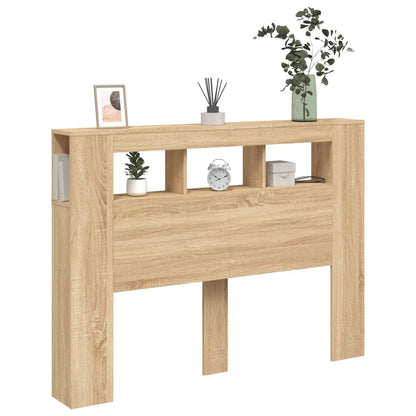 LED Headboard Sonoma Oak 140x18,5x103,5 cm Engineered Wood