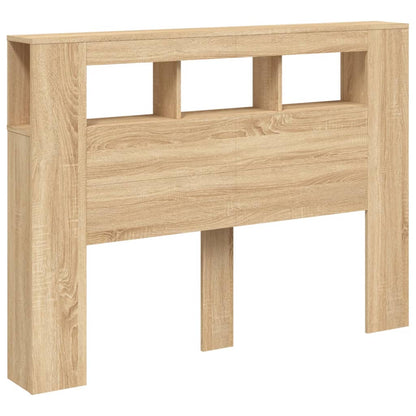 LED Headboard Sonoma Oak 140x18,5x103,5 cm Engineered Wood