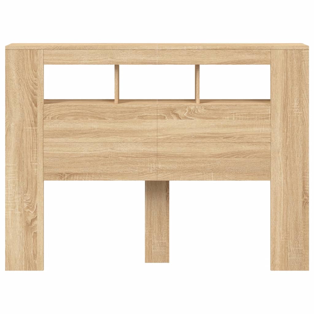 LED Headboard Sonoma Oak 140x18,5x103,5 cm Engineered Wood