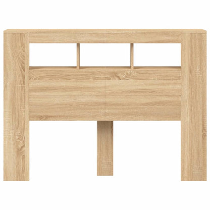 LED Headboard Sonoma Oak 140x18,5x103,5 cm Engineered Wood