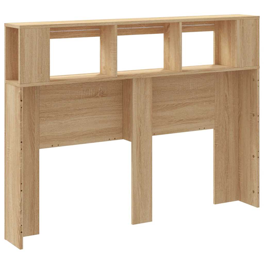 LED Headboard Sonoma Oak 140x18,5x103,5 cm Engineered Wood