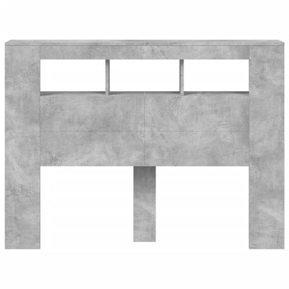 LED Headboard Concrete Grey 140x18,5x103,5 cm Engineered Wood