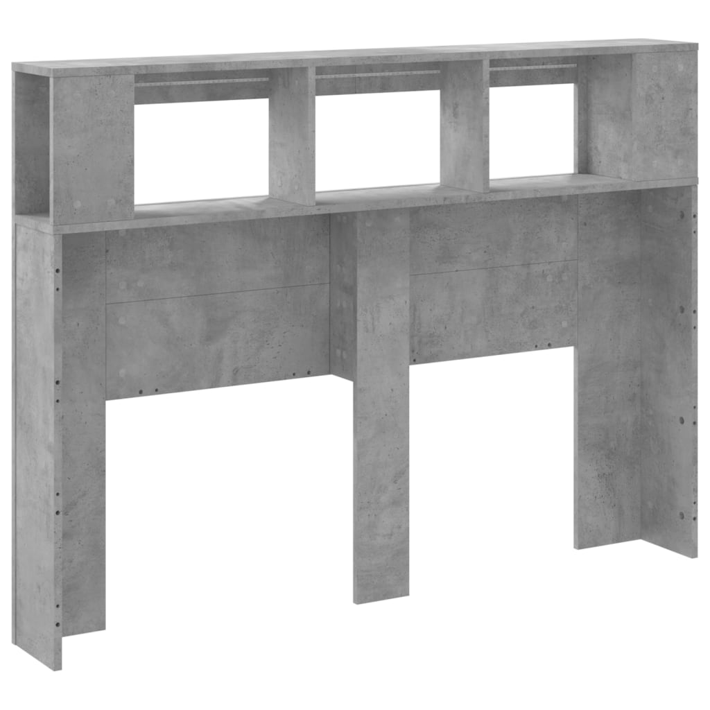 LED Headboard Concrete Grey 140x18,5x103,5 cm Engineered Wood