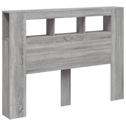 LED Headboard Grey Sonoma 140x18,5x103,5 cm Engineered Wood