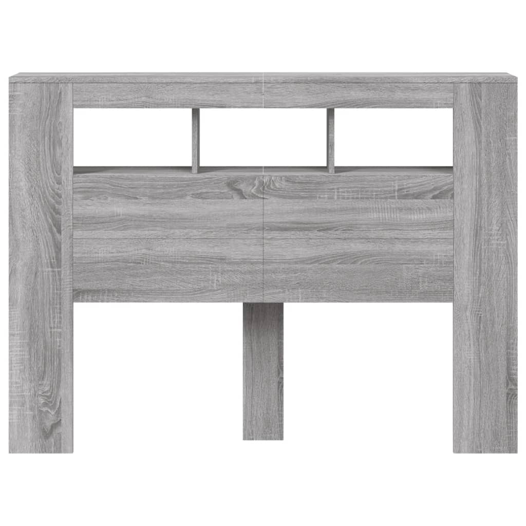 LED Headboard Grey Sonoma 140x18,5x103,5 cm Engineered Wood