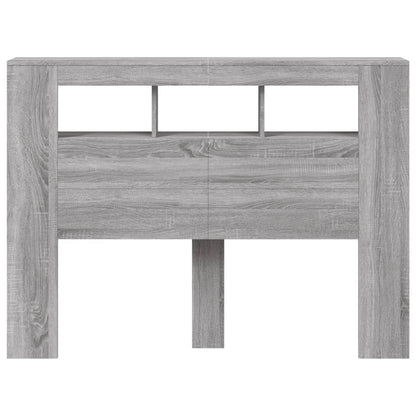 LED Headboard Grey Sonoma 140x18,5x103,5 cm Engineered Wood