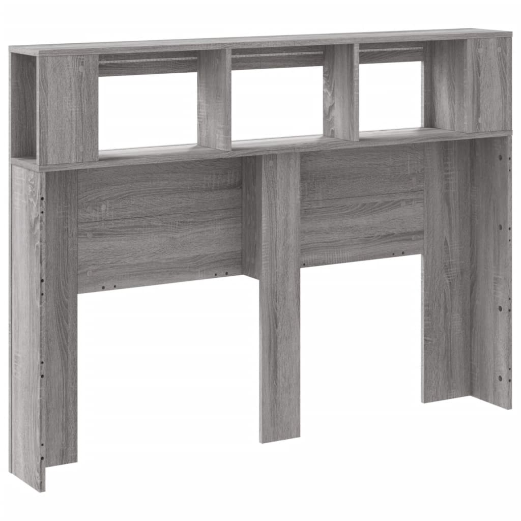 LED Headboard Grey Sonoma 140x18,5x103,5 cm Engineered Wood