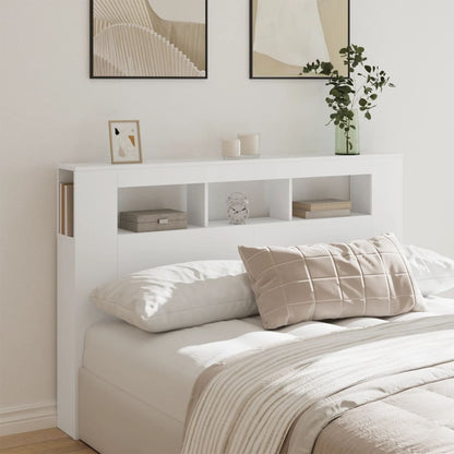 LED Headboard White 160x18,5x103,5 cm Engineered Wood