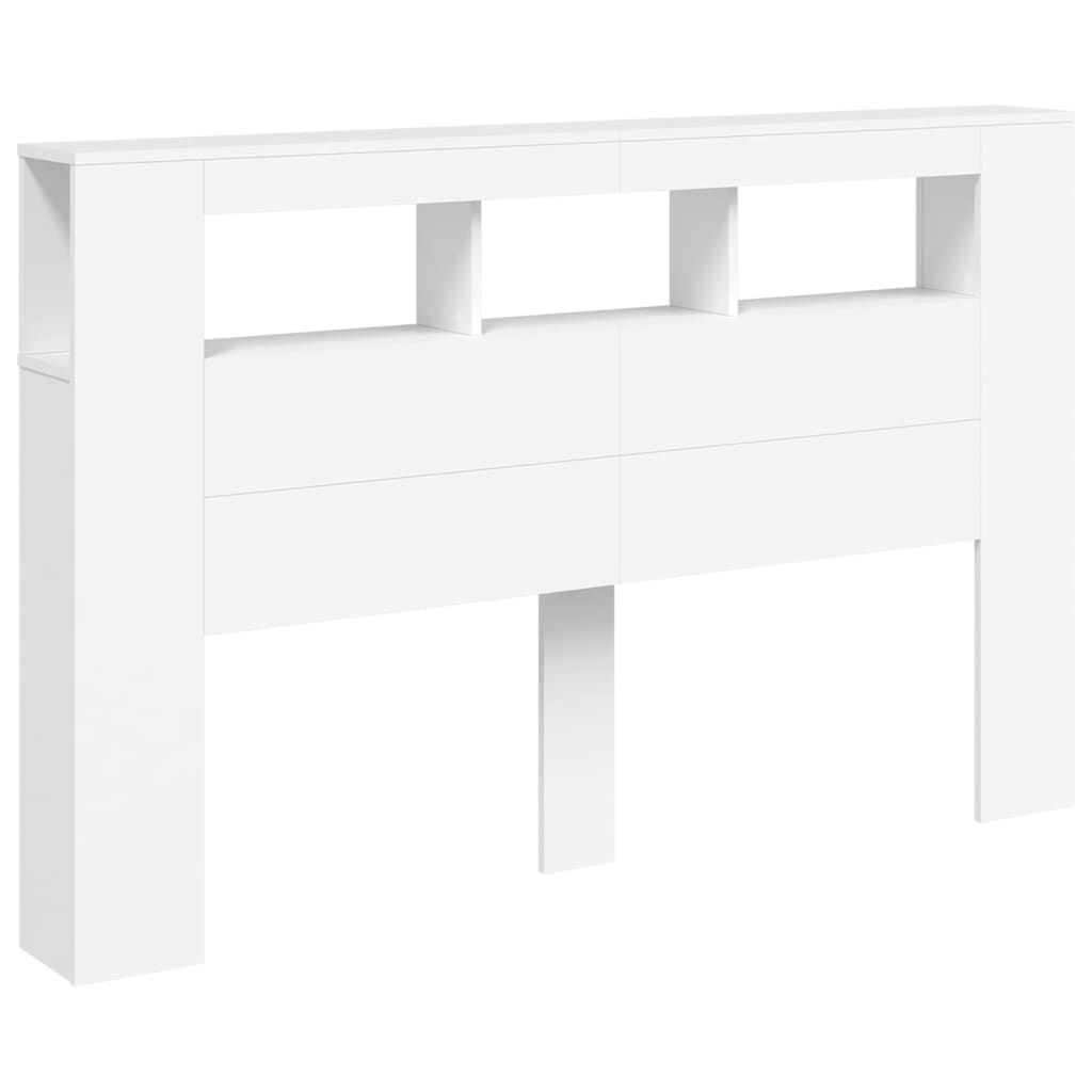 LED Headboard White 160x18,5x103,5 cm Engineered Wood