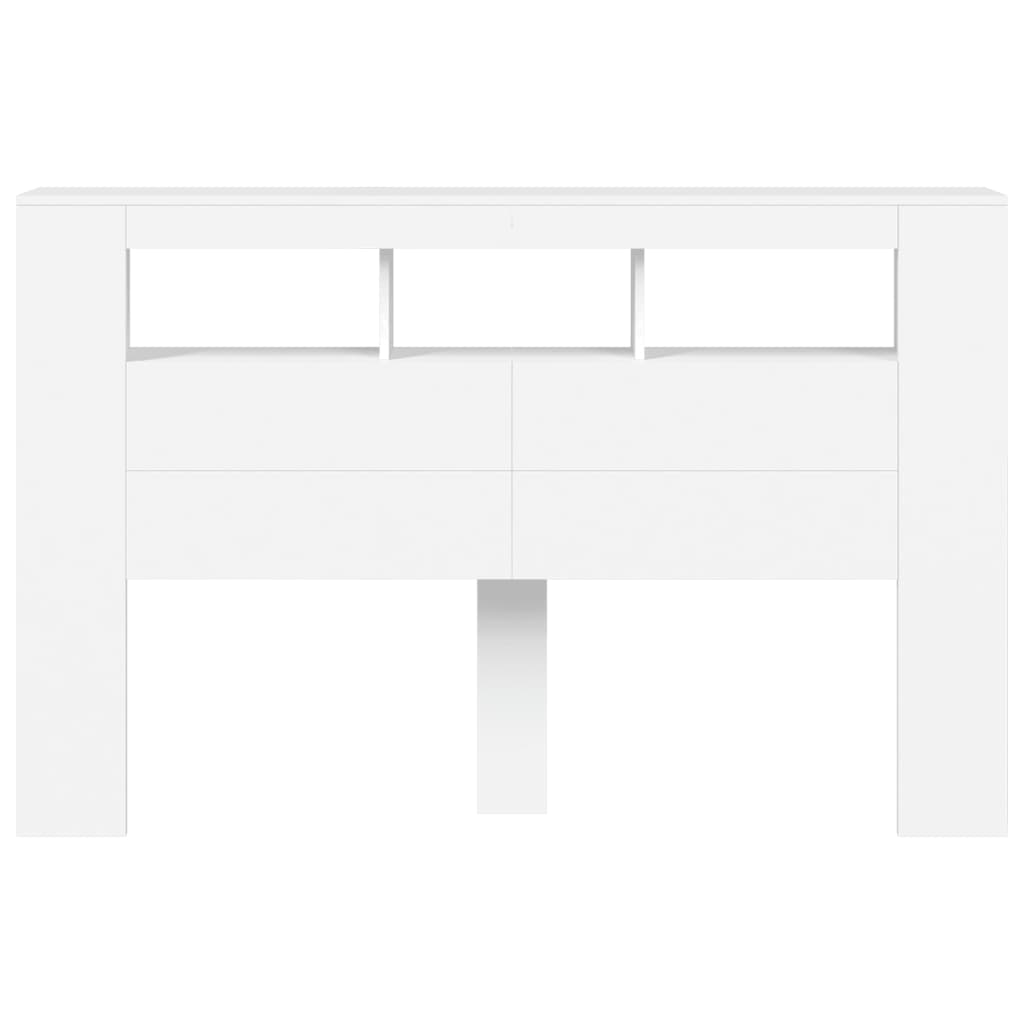 LED Headboard White 160x18,5x103,5 cm Engineered Wood
