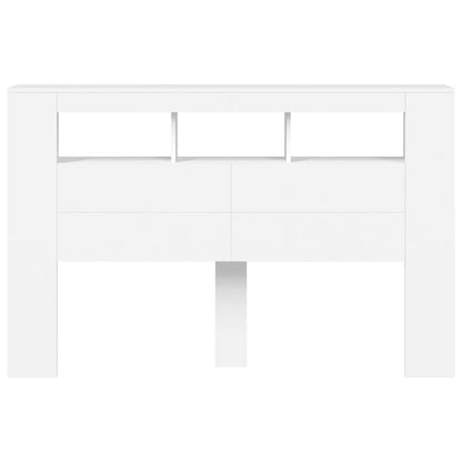 LED Headboard White 160x18,5x103,5 cm Engineered Wood