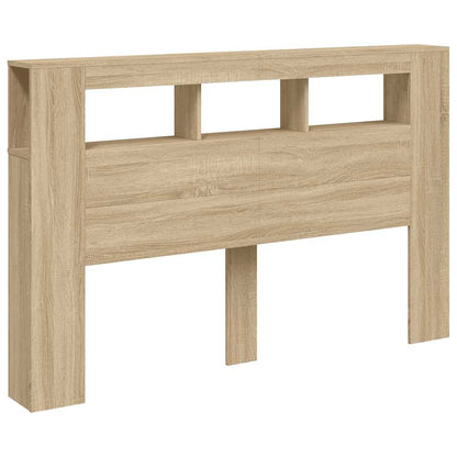 LED Headboard Sonoma Oak 160x18.5x103.5 cm Engineered Wood
