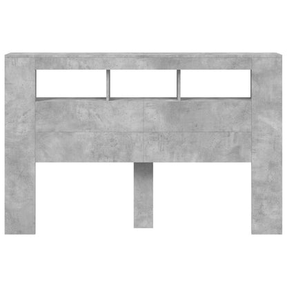 LED Headboard Concrete Grey 160x18.5x103.5 cm Engineered Wood