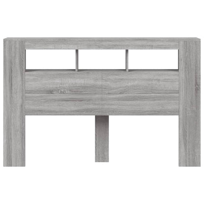 LED Headboard Grey Sonoma 160x18.5x103.5 cm Engineered Wood