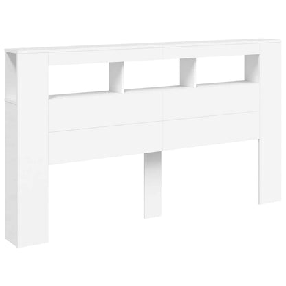 LED Headboard White 180x18.5x103.5 cm Engineered Wood