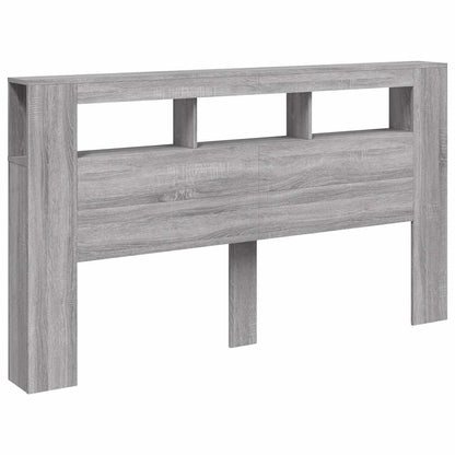 LED Headboard Grey Sonoma 180x18.5x103.5 cm Engineered Wood
