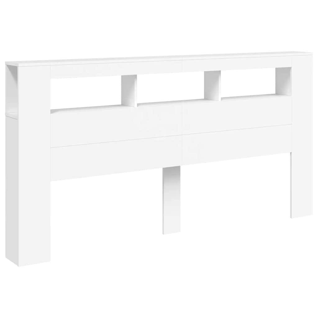 LED Headboard White 200x18,5x103,5 cm Engineered Wood