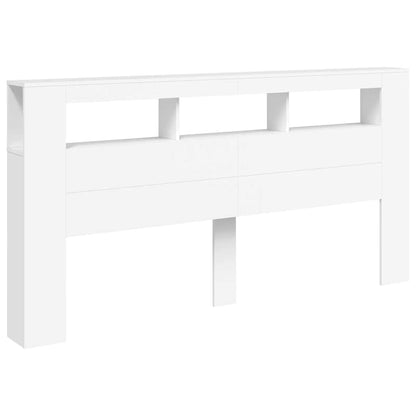 LED Headboard White 200x18,5x103,5 cm Engineered Wood