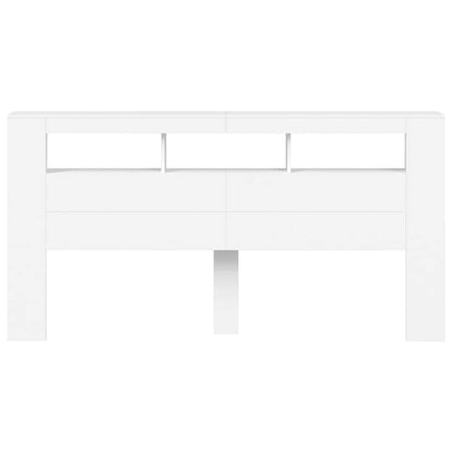 LED Headboard White 200x18,5x103,5 cm Engineered Wood