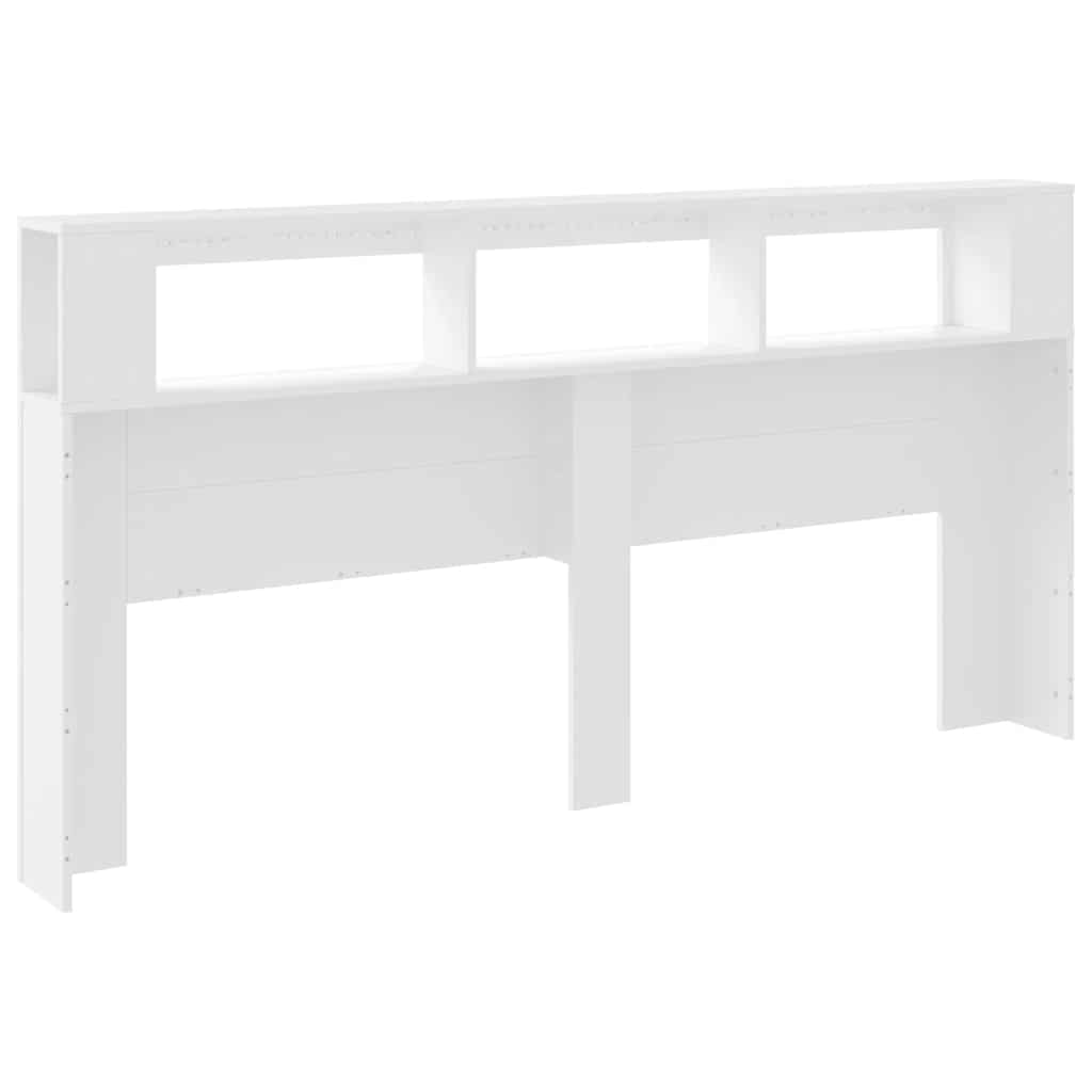 LED Headboard White 200x18,5x103,5 cm Engineered Wood