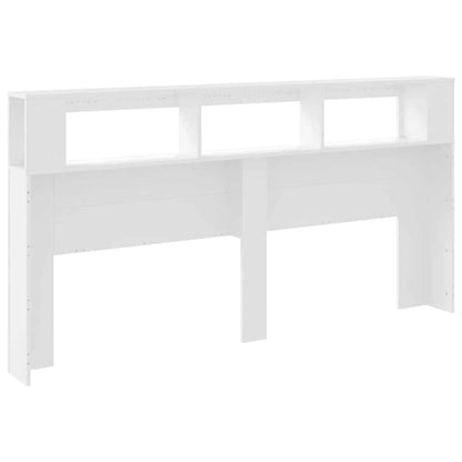 LED Headboard White 200x18,5x103,5 cm Engineered Wood