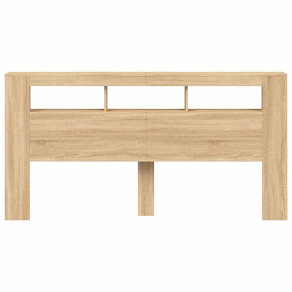 LED Headboard Sonoma Oak 200x18,5x103,5 cm Engineered Wood