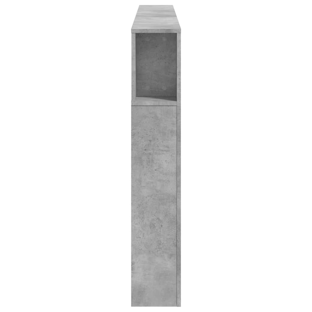 LED Headboard Concrete Grey 200x18,5x103,5 cm Engineered Wood