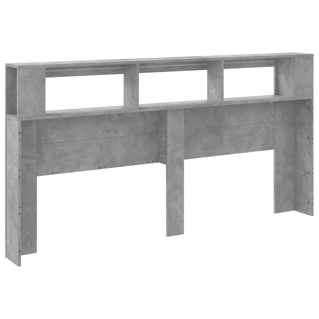 LED Headboard Concrete Grey 200x18,5x103,5 cm Engineered Wood
