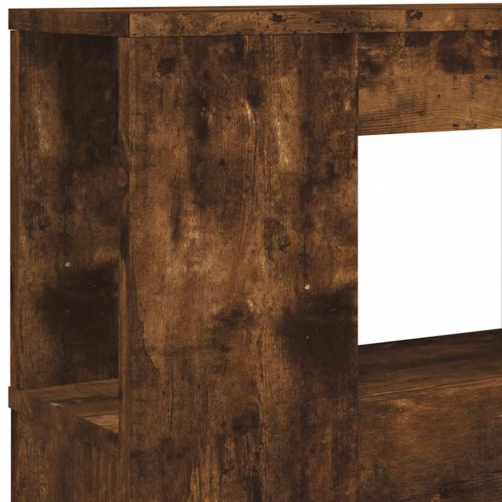 LED Headboard Smoked Oak 200x18,5x103,5 cm Engineered Wood