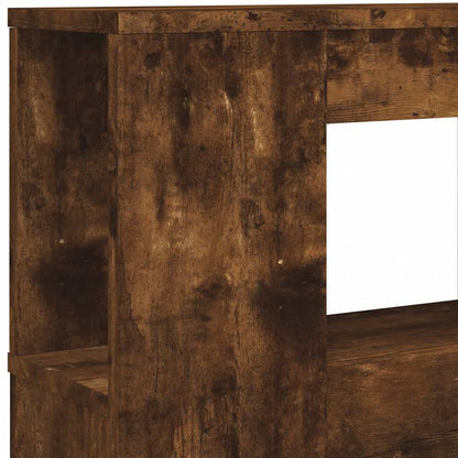 LED Headboard Smoked Oak 200x18,5x103,5 cm Engineered Wood