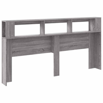 LED Headboard Grey Sonoma 200x18,5x103,5 cm Engineered Wood