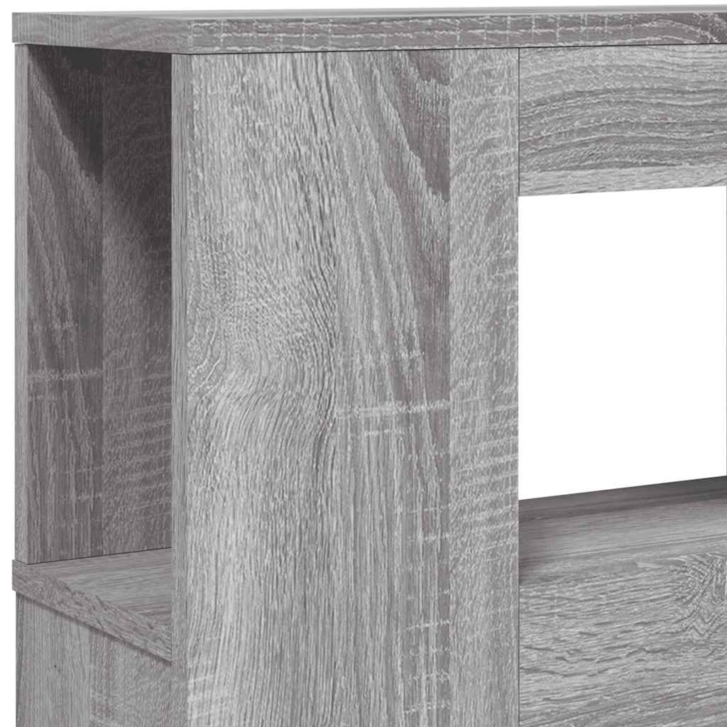 LED Headboard Grey Sonoma 200x18,5x103,5 cm Engineered Wood