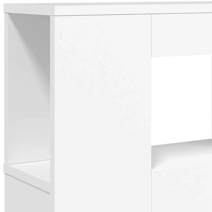 LED Headboard White 220x18,5x103,5 cm Engineered Wood