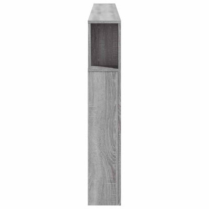 LED Headboard Grey Sonoma 220x18,5x103,5 cm Engineered Wood