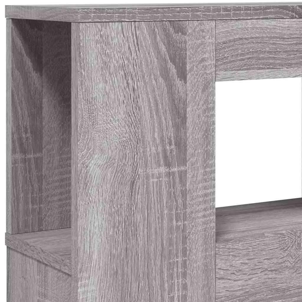 LED Headboard Grey Sonoma 220x18,5x103,5 cm Engineered Wood