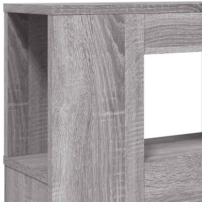 LED Headboard Grey Sonoma 220x18,5x103,5 cm Engineered Wood