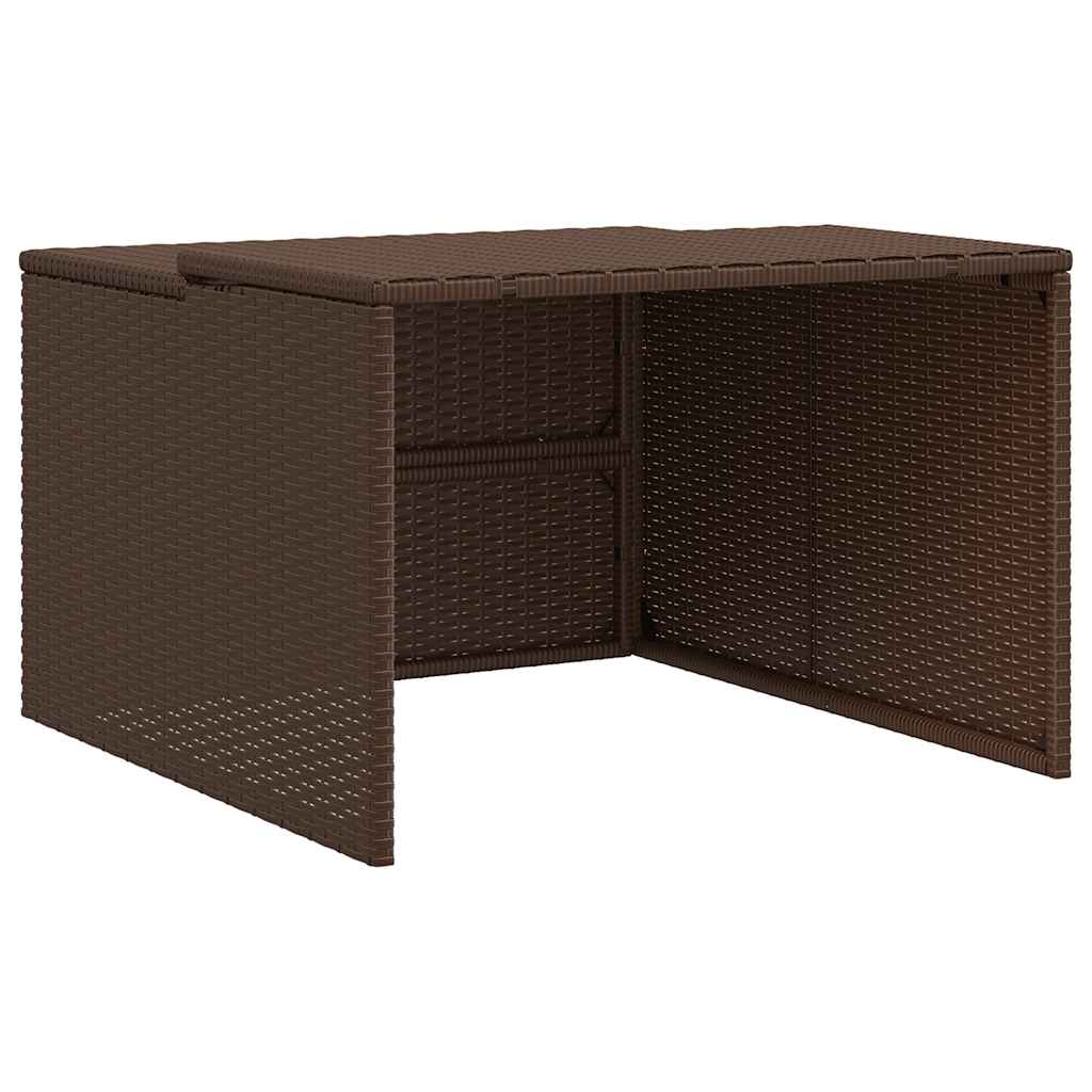 Robot Mower Garage Brown 33.9"x35.4"x20.5"/22.4" Poly Rattan