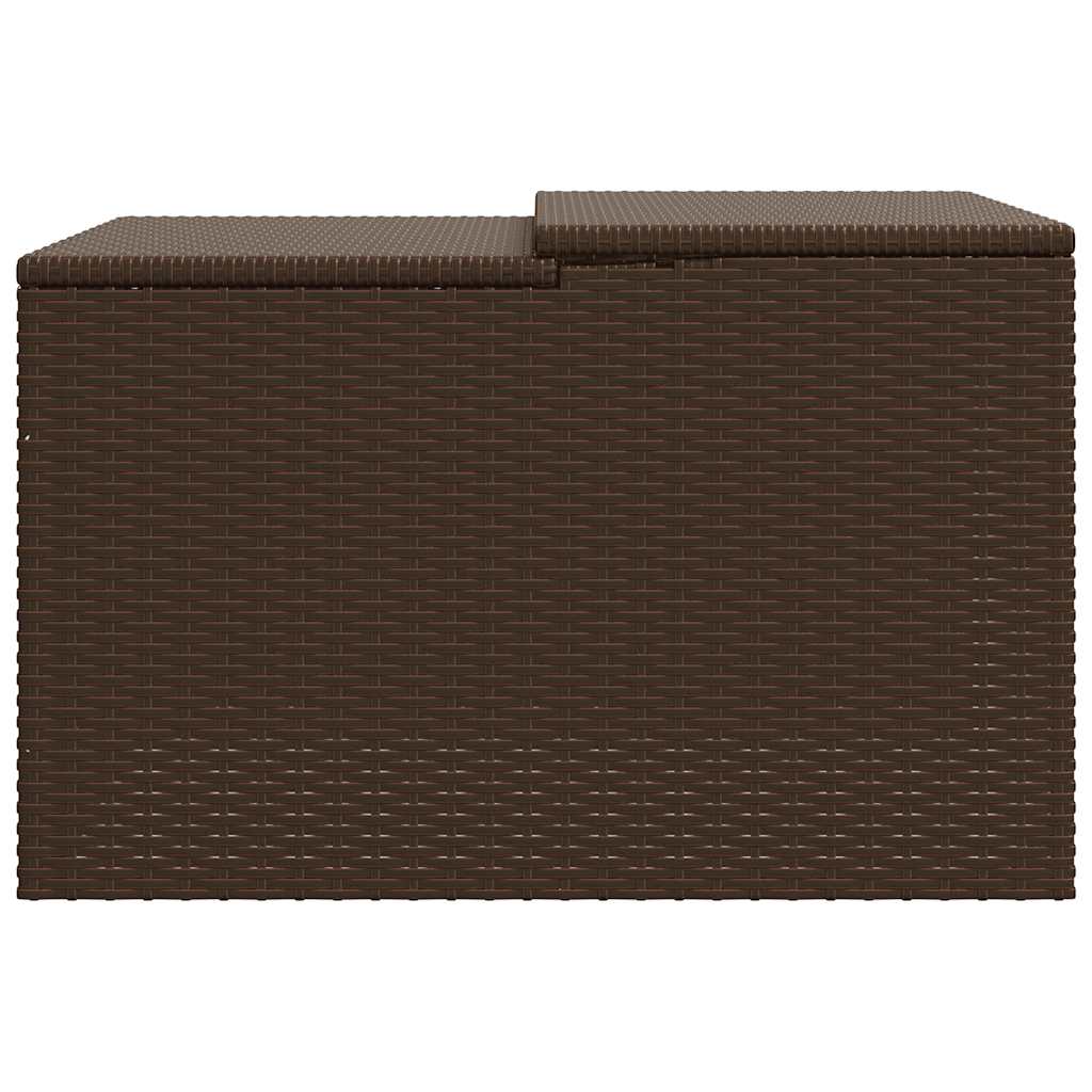 Robot Mower Garage Brown 33.9"x35.4"x20.5"/22.4" Poly Rattan