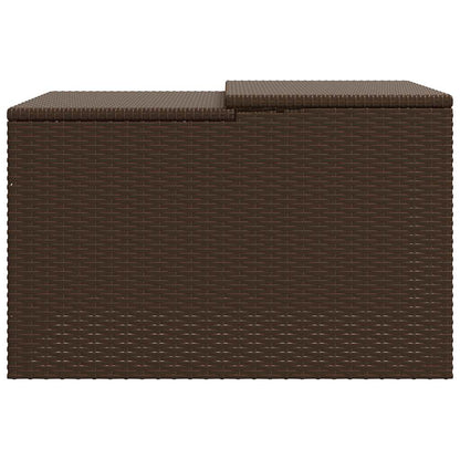 Robot Mower Garage Brown 33.9"x35.4"x20.5"/22.4" Poly Rattan