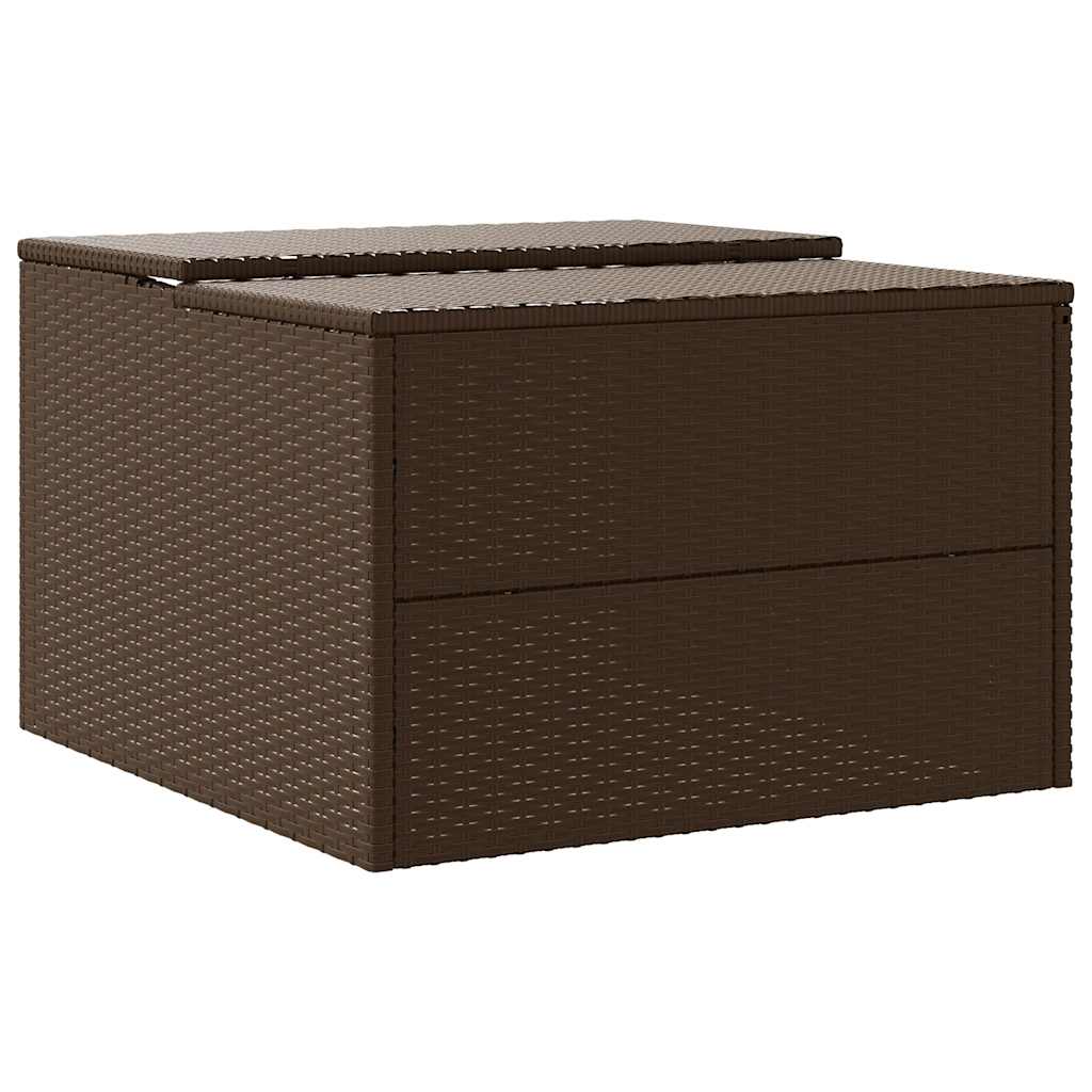 Robot Mower Garage Brown 33.9"x35.4"x20.5"/22.4" Poly Rattan