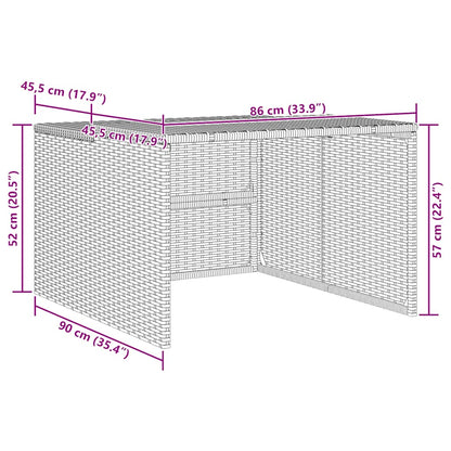 Robot Mower Garage Brown 33.9"x35.4"x20.5"/22.4" Poly Rattan