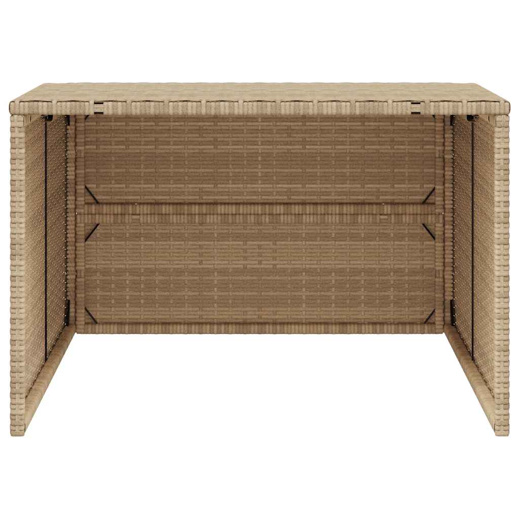Robot Mower Garage Beige 86x90x52/57 cm Poly Rattan