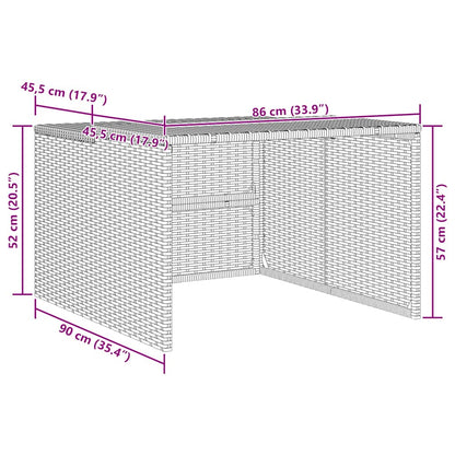 Robot Mower Garage Beige 86x90x52/57 cm Poly Rattan