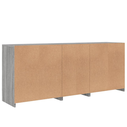 Sideboard with LED Lights Grey Sonoma 162x37x67 cm