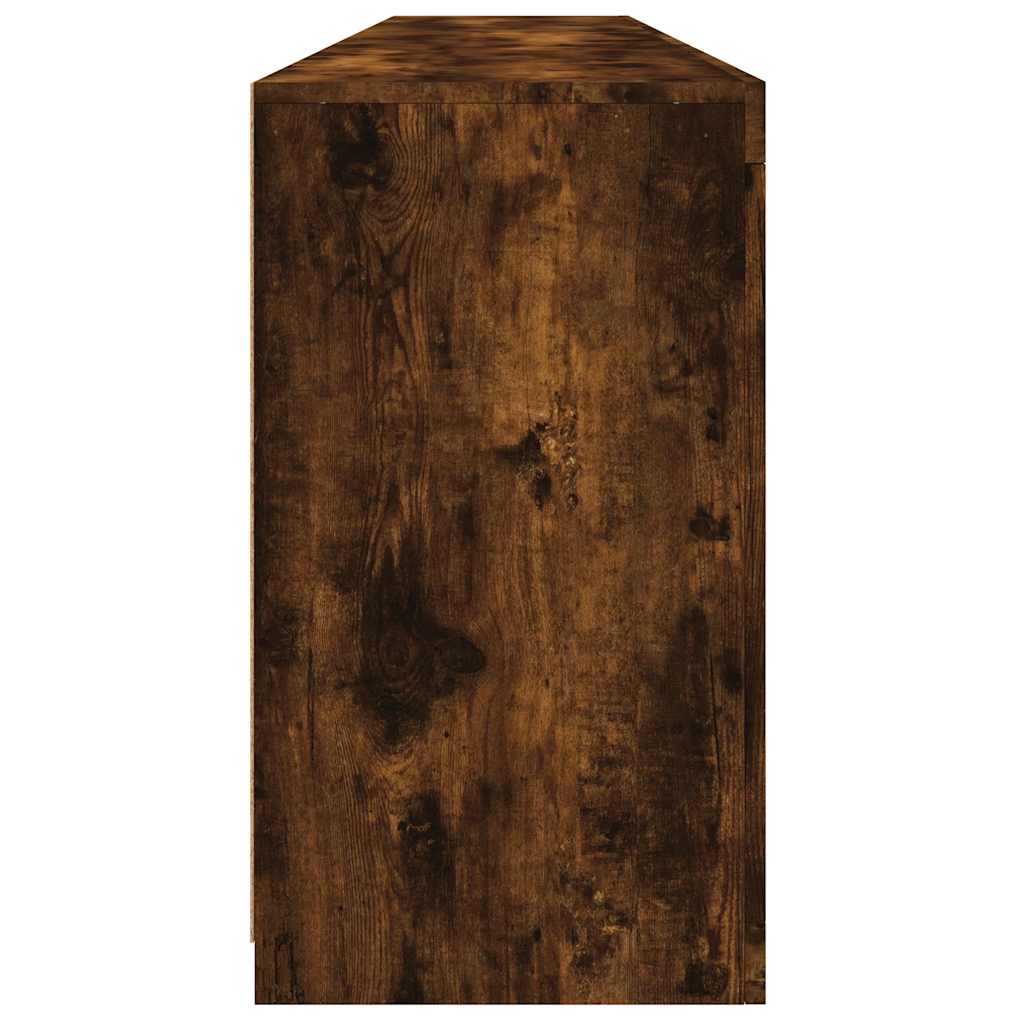 Sideboard with LED Lights Smoked Oak 202x37x67 cm