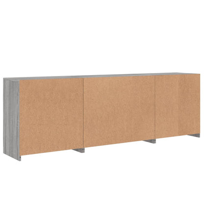 Sideboard with LED Lights Grey Sonoma 202x37x67 cm