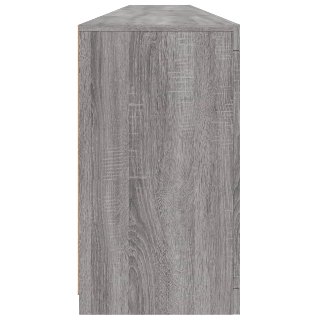 Sideboard with LED Lights Grey Sonoma 283x37x67 cm