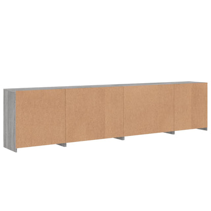 Sideboard with LED Lights Grey Sonoma 283x37x67 cm