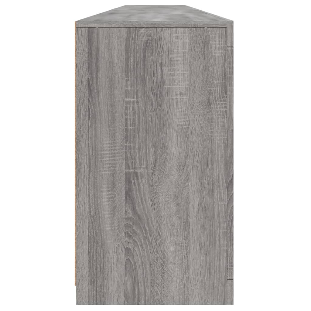 Sideboard with LED Lights Grey Sonoma 283x37x67 cm